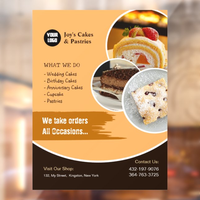 Cake Bakery Shop Window Cling (Sheet 2)