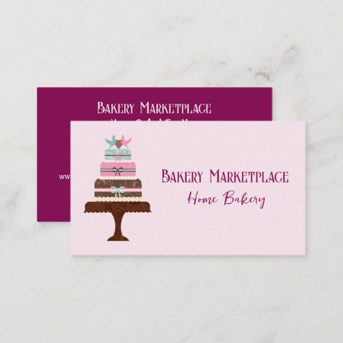 Cake Bakery Social Media Icons Business Card