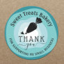 Cake Bakery Thank You For Your Order Teal Shades Classic Round Sticker