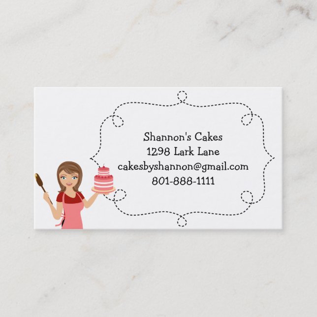 Cake/bakery woman Business card (Front)