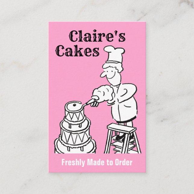 Cake Baking & Cake Maker Business Card (Front)