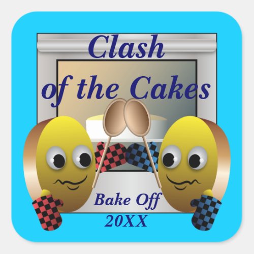 Cake Baking Contest Square Sticker