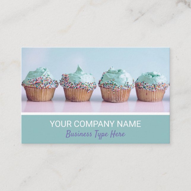 Cake Baking Cup Cakes Business Card (Front)