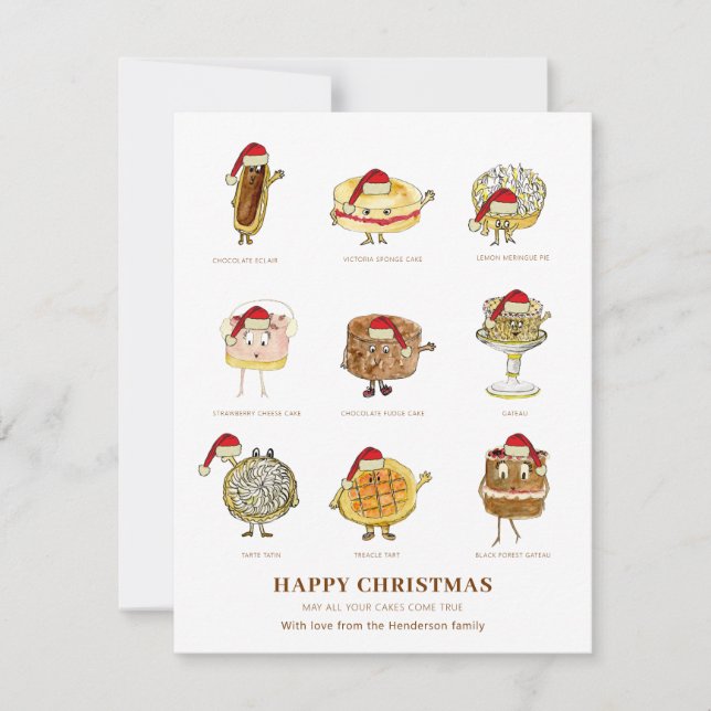 Cake baking cute Christmas illustration  (Front)