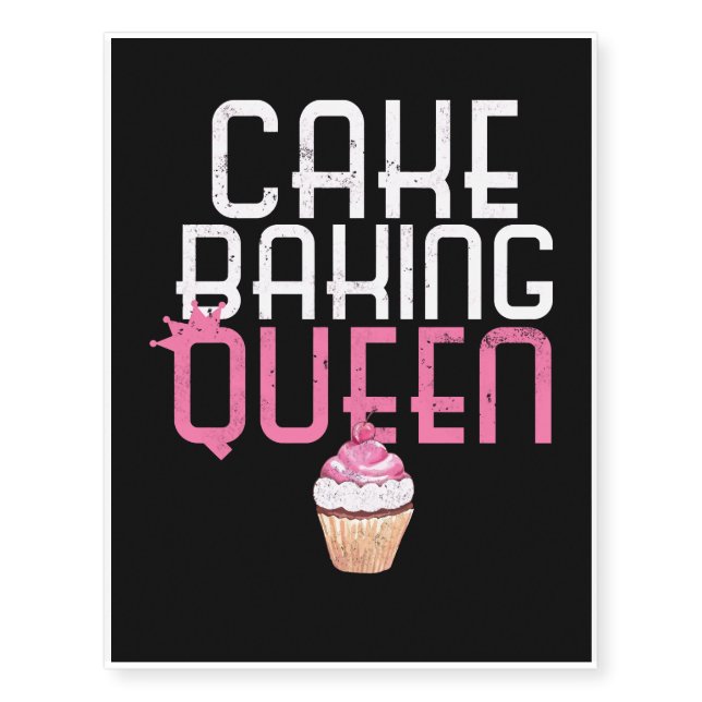 Cake Baking Queen Cupcake Bakers Pastry Temporary Tattoos (Front)
