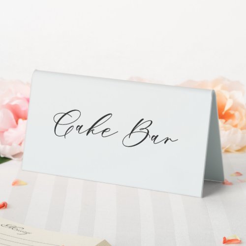 Cake Bar Wedding Party Food Label Tent Sign