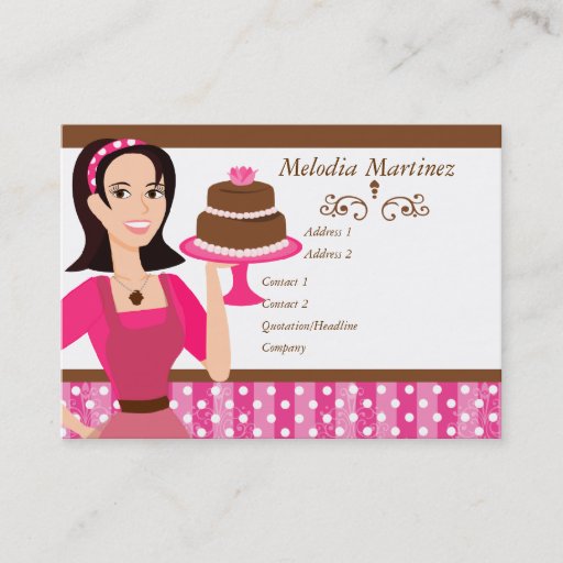 Customizable Cake Beauty with Rose Business Card