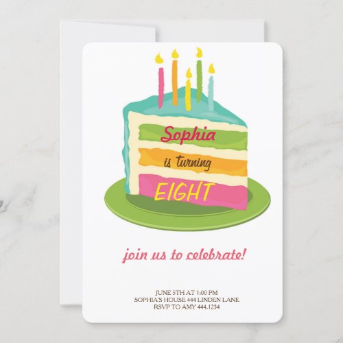 Cake Birthday Party Invitations