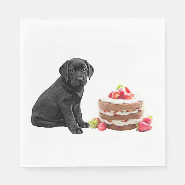 Cake - Black Lab Napkins (Front)