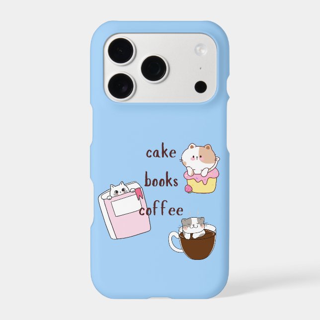 Cake Books Coffee iPhone Case (Back)