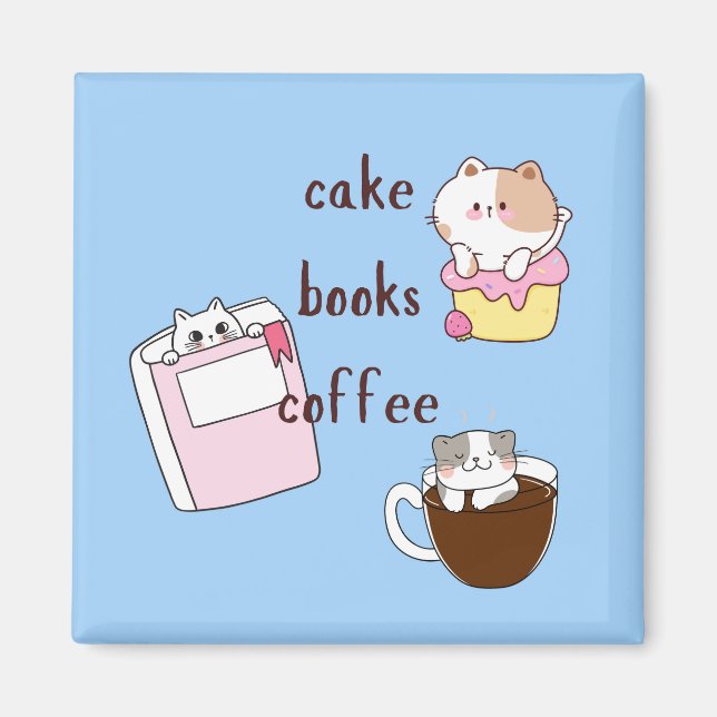 Cake Books Coffee Magnet (Front)