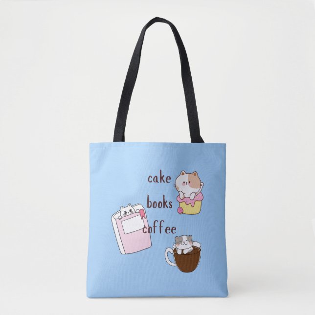Cake Books Coffee Tote Bag (Front)