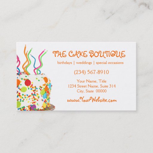 Customizable Cake Business Cards