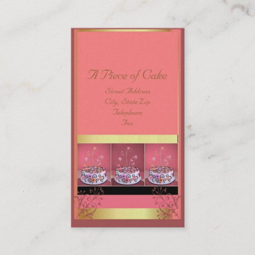 Cake Business Cards Pink Background