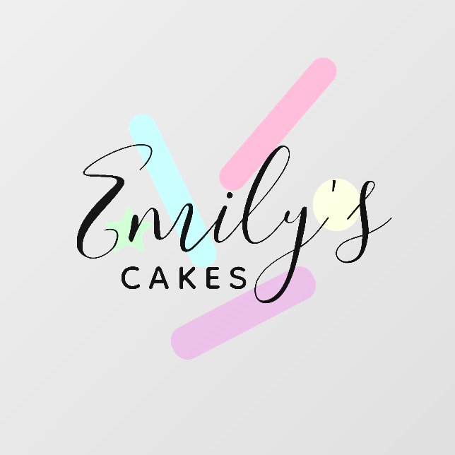 Cake Business Logo Branding Sprinkles Wall Decal (Front)