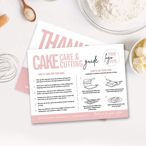 Cake Care  Cutting Guide v3 Cake Serving Guide Postcard