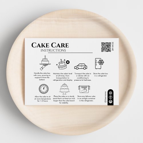 Cake Care Instructions Qr Code Add Your Logo Note Card