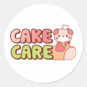 cake care of puffi classic round sticker