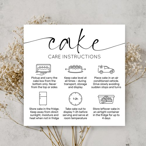 Cake Care Thank You Card Elegant Script Minimal