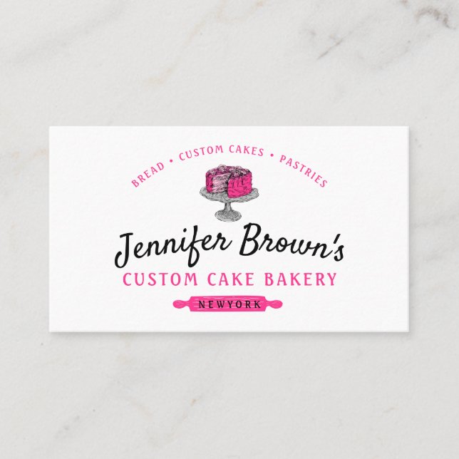 Cake Catering Bakery Pastry Chef Business Card (Front)