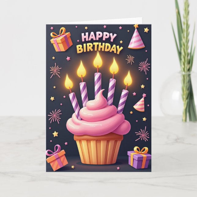 Cake Celebration Birthday Card (Front)