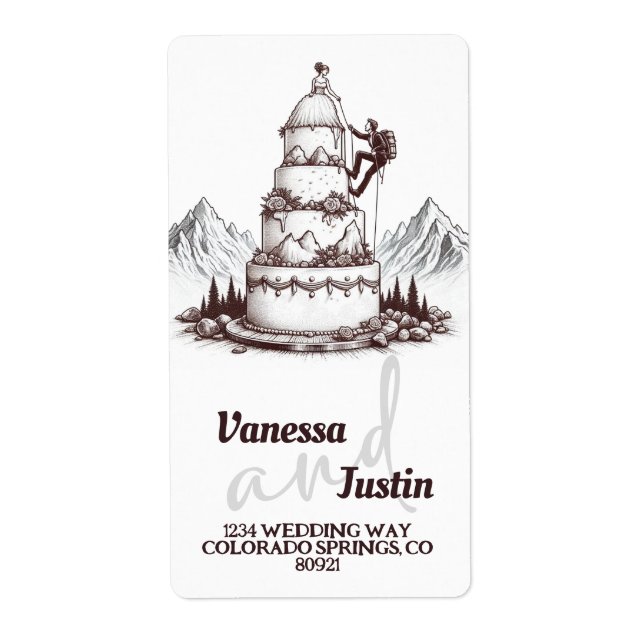 Cake Climbers Wedding Label (Front)