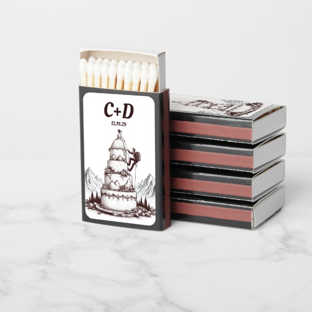 Cake Climbers Wedding Matchboxes (Stacked)