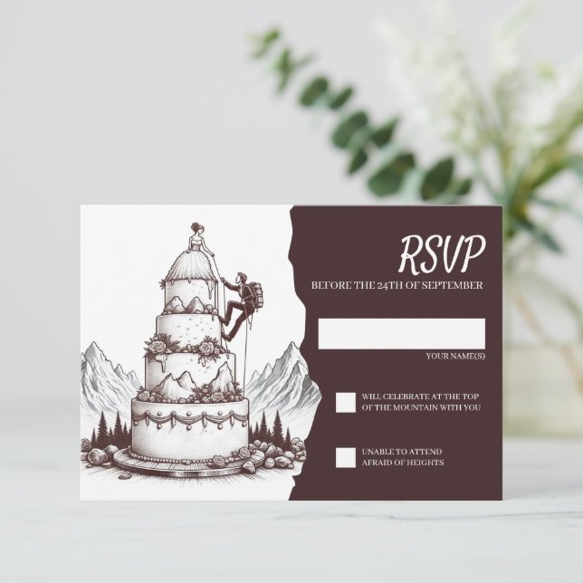Cake Climbers Wedding RSVP Card