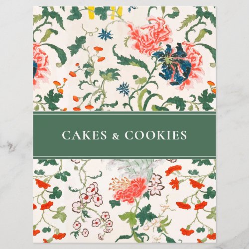 Cake Cookie Recipe Index  Stylish Floral  Green