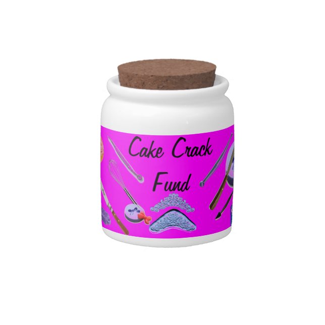 Cake Crack Fund Candy Jar or Piggy Bank (Front)
