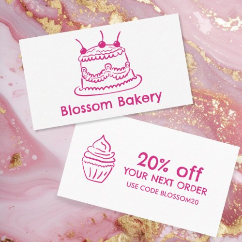Cake Cupcake Bakery Dessert Catering Rewards Discount Card