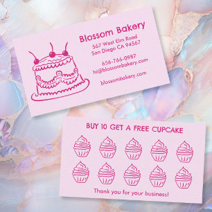 Cake Cupcake Bakery Dessert Catering Rewards  Loyalty Card