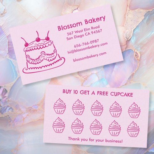 Cake Cupcake Bakery Dessert Catering Rewards  Loyalty Card