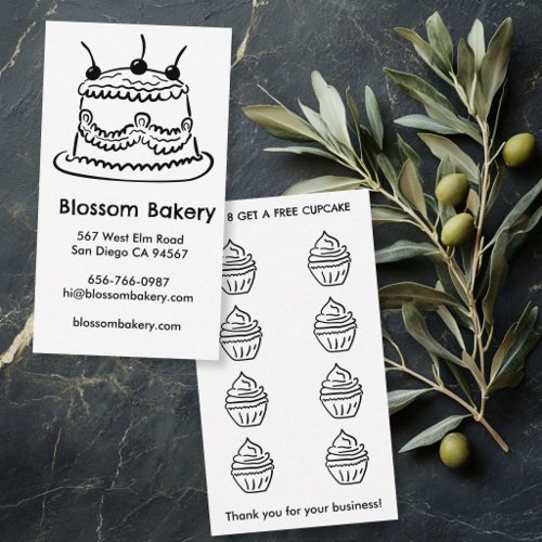 Cake Cupcake Bakery Dessert Catering Rewards  Loyalty Card