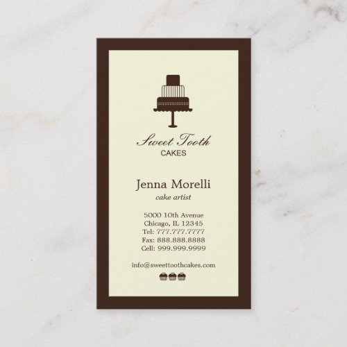 Cake &amp; Cupcakes Bakery Business Card