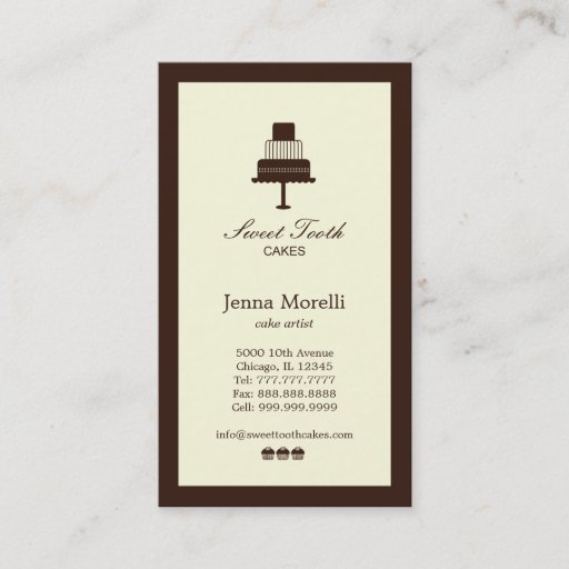 Customizable Cake & Cupcakes Bakery Business Card