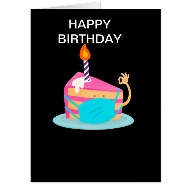 cake, cute, birthday, pink, funny birthday card (Front)