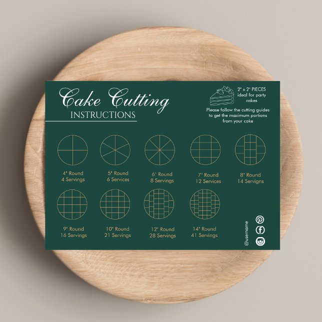 Cake Cutting Guide Round Wedding Green  Note Card (Cake Cutting Guide Round Wedding Green Note Card)