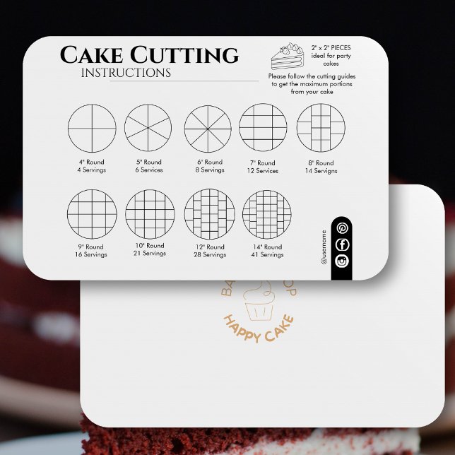 Cake Cutting Guide Round Wedding Simple Note Card (Cake Cutting Guide Round Wedding Simple Note Card)