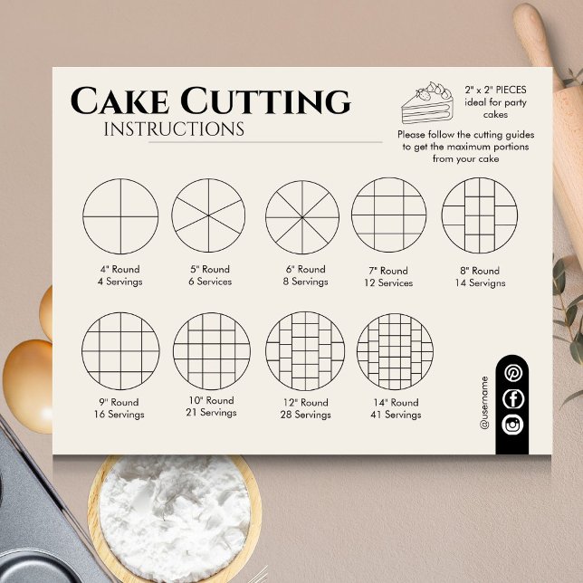 Cake Cutting Guide Round Wedding Simple Note Card (Cake Cutting Guide Round Wedding Simple Note Card)