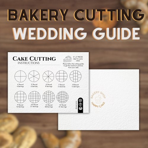 Cake Cutting Guide Round Wedding Simple Note Card