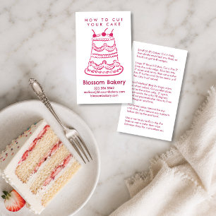 Cake Cutting Instructions Bakery Dessert Wedding Business Card