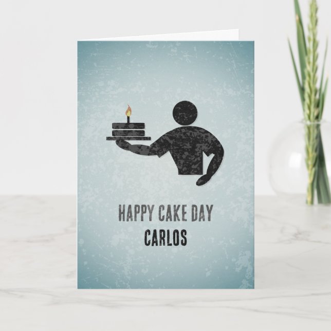 Cake Day - Surprise Party Baking - Male Birthday  Card (Front)