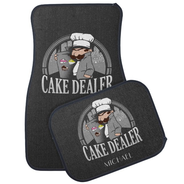 Cake Dealer Funny Bakery Owner Gag Car Floor Mat (Set)
