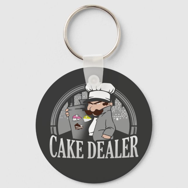 Cake Dealer Funny Bakery Owner Gag Keychain (Front)