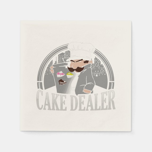 Cake Dealer Funny Bakery Owner Paper Napkins (Front)