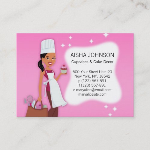 Cake Decor Baker Cupcake Business Card