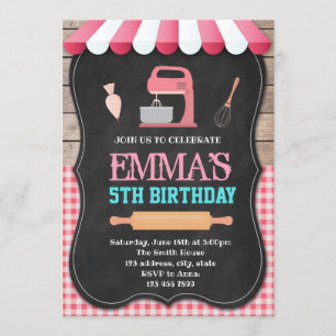 Cake Decorating Birthday Invitation