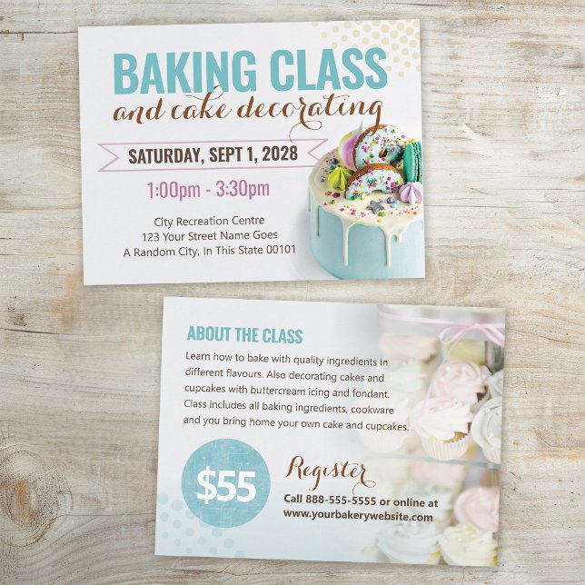Cake Decorating Class | Baking | Postcard Template (Creator Uploaded)