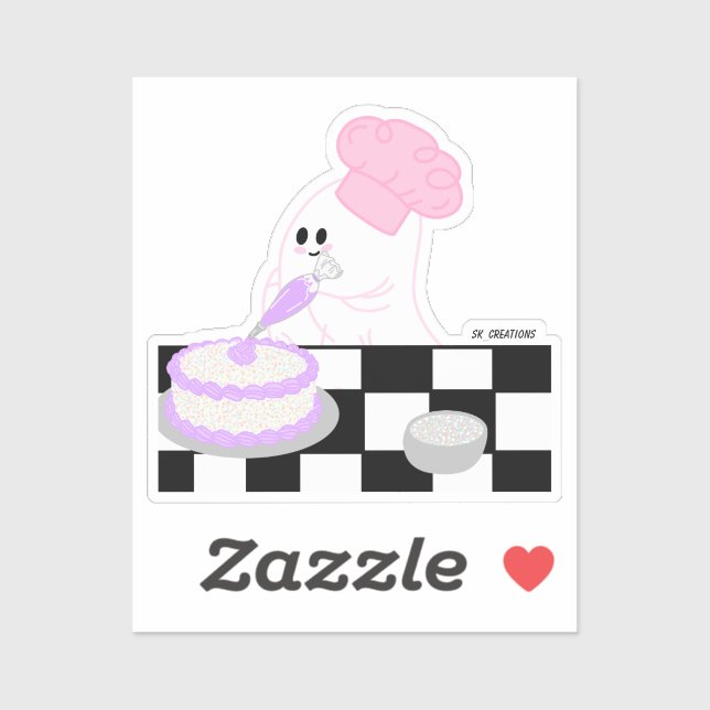 Cake Decorating Ghost Sticker (Sheet)
